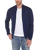 iClosam Herren Strickjacke Feinstrick Mit Stehkragen Und Reißverschluss, Dunkelblau, XXL