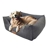 Fellnasenfreunde, luxuriöses, gut gepolstertes, weiches & stabiles Hundebett mit Wendekissen und extra hohem Rand (80 x 60 x26cm),Hundebett mittelgroße Hunde, Schlafplatz und Möbel für Hunde, waschbar