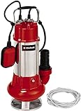 Einhell GC-DP 1340 G Schmutzwasserpumpe (1300W, Ø40mm Fremdkörper, 23.000L/h Förderleistung, Schwimmerschalter, Tragegriff, inkl. Universalanschlüsse)