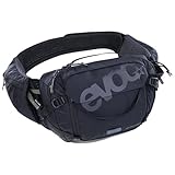 EVOC HIP PACK PRO 3, Hüfttasche (AERO FLEX Hüftgurt, AIR FLOW CONTACT SYSTEM, Mesh-Material, Werkzeugfach, Bauchtasche, perfekt für Trail-Liebhaber, One Size), Schwarz