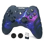 VooFun PC Controller Wireless, Gamepad für PC PS3 Controller mit Dual-Vibration, 2.4g Wireless Gaming Controller für Windows 11/10/8/7, PS3, Laptop, Steam, Android TV/TV Box, Galaxie