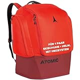 ATOMIC RS Heated Boot Pack 230V in Rot - Für Skistiefel & Helm - Rucksack mit Heizsystem - Heizen an der Steckdose & im Auto - Gepolsterte Schulterträger & Rückenpanel