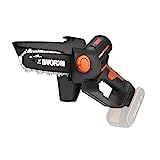 WORX WG325E.9 Nitro Profi Mini Akku-Kettensäge 20V - Einhand Ast-Säge - leistungsstarker Brushless Motor - 12cm Schwertlänge - leicht & kompakt - automatische Kettenschmierung - ohne Akku & Ladegerät