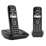 Gigaset AS690A Duo - 2 Schnurlose DECT-Telefone mit Anrufbeantworter - kontrastreiches Display - einstellbare Klangprofile - Freisprechfunktion - Anrufschutz, schwarz [Deutsche Version]