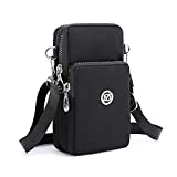 Handytasche, Umhängetasche, Schultergurt, Geldbörse, Tasche für Samsung Galaxy S21+, S21, Ultra S20, FE S20+, S20 Ultra S10 Plus, Note20, Ultra Note10, Sprint A52, A51, A71, A21, Xcover Pro (schwarz)