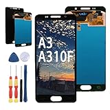 Yuxyiony Neuer LCD Bildschirm Ersatz für Samsung Galaxy A3 2016 A310H A310M SM-A310F LCD Display Touch Screen Reparaturteile mit Werkzeug.