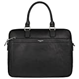 David Jones - Herren Große Aktentasche - Mann 15 Zoll Laptoptasche - PU Leder Arbeitstasche Business Handtasche Tragetasche - Henkeltasche Schultertasche Umhängetasche Messenger Bag Briefcase Schwarz