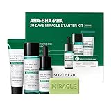 SOME BY MI AHA BHA PHA 30 Tage Starterset - Toner 1,01 oz, 0,33 oz Serum, 0,7 oz Creme, 1,05 oz Reinigungsstange - Hautfreundliches tägliches Peeling-Pflege-Set