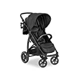 hauck Buggy Rapid 4D für Kinder ab Geburt bis 22 kg mit Liegefunktion, Gummireifen, Getränkehalter, UPF 50+, Klein Zusammenklappbar, XL Korb bis 3 kg (Black)