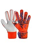 Reusch Attrakt Starter Solid Finger Support Junior Torwarthandschuhe für Kinder für alle Spielfeldoberflächen, 4, orange-blau