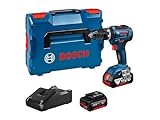 Bosch Professional 18V System Akku Schlagbohrschrauber GSB 18V-55 (max. Drehmoment 55 Nm, inkl. 2x 4.0Ah Akku, Schnellladegerät GAL 18V-40, L-BOXX)