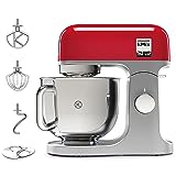 Kenwood kMix KMX750RD Küchenmaschine, 5 l Edelstahl Schüssel, Safe-Use-Sicherheitssystem, Metallgehäuse, 1000 Watt, inkl. 3-Teiligem Patisserie-Set und Spritzschutz, Rot