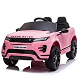 FINOOS Kinder Elektroauto Range Rover Evoque 12V Original Lizenz Kinderauto Kinderfahrzeug Elektroauto (Rosa)