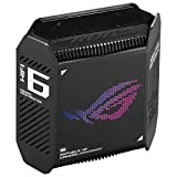 ASUS ROG Rapture GT6 AX10000 1er Pack Tri-Band Gaming Mesh WiFi System kombinierbarer Router (Tethering als 4G und 5G Router-Ersatz, WiFi 6, bis zu 270qm Abdeckung, 2,5G Port, 160 MHz-Kanäle) schwarz