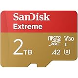 SanDisk Extreme microSDXC UHS-I Speicherkarte 2TB + SD Adapter, (Für Smartphones, Actionkameras oder Drohnen, Übertragung bis zu 240 MB/s, 4K UHD) RescuePRO Deluxe, UHS-I, U3, V30