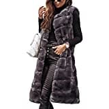 Onsoyours Womens 'Winter Warm Faux Pelz Weste Mantel Jacke Fellweste Damen Pelzweste Weste Fell kunstfell Weste B Grau L