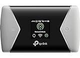 TP-Link M7450 mobiler WLAN Router (4G/LTE bis zu 300Mbit/s Download/ 50Mbit/s Upload, Hotspot, Cat6, 3000mAh Akku, LCD Display, kompatibel mit allen europäischen SIM Karten) schwarz/silber