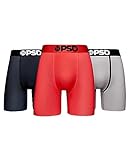 PSD Unterwäsche Herren Stretch Elastisch Breite Band Boxershorts Unterwäsche - Packung, Multi/Solids Mm 3pk, Medium