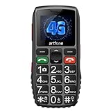 artfone Seniorenhandy ohne Vertrag 4G | C1 Großtastenhandy mit SOS Notruftaste | Einfaches Rentner große Tasten Handy with USB-C und Nano SIM | T9 Prädiktive