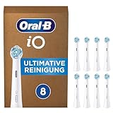 Oral-B iO Ultimative Reinigung Aufsteckbürsten für elektrische Zahnbürste, 8 Stück, ultimative Zahnreinigung, original Zahnbürstenaufsatz für Oral-B Zahnbürsten, briefkastenfähige Verpackung, Weiß