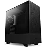 NZXT H5 Flow - CC-H51FB-01 - Premium ATX Mid-Tower PC Gaming Gehäuse - Airflow Mesh Front - Seitenteil aus gehärtetem Glas - Extra GPU Lüfter - Wasserkühlung Ready - USB C - Schwarz