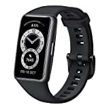 HUAWEI Band 6, 1,47 Zoll FULLVIEW OLED-Display, 96 Trainingsmodi, bis zu 2 Wochen Akkulaufzeit, Proaktives Gesundheits-Monitoring, 5ATM, SpO2-Sensor, Herzfrequenzmessung, Graphit Black