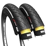 Fincci Paar 700 x 38c 40-622 Reflektierend Reifen mit 1 mm Pannenschutz für Elektrisches Straße Mountainbike MTB Hybrid Tourenrad Fahrrad (2er Pack)