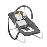 Badabulle Easy Moonlight Babywippe, mit integrierter Kopfstütze, 5-fach verstellbarer Rückenlehne, abnehmbarem Spielbogen und Sitzbezug, 1 Stück (1er Pack)