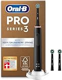 Oral-B Pro Series 3 Plus Edition Elektrische Zahnbürste, 3 Aufsteckbürsten, mit visueller 360° Andruckkontrolle für Zahnpflege, Designed by Braun, Black