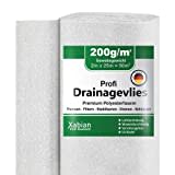 Xabian Drainagevlies 200g/m² 300g/m² 500g/m² Filtervlies 2m x 25m = 50m² - Trennvlies ideal für Drainage - hohe Haltbarkeit - ideal auch als Trennvlies, Poolvlies, Teichvlies