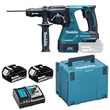 Makita Akku-Kombihammer für SDS-Plus, (18 V, 5,0 Ah im Makpac inklusive 2 Akkus und Ladegerät), DHR243RTJ