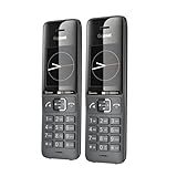 Gigaset Comfort 520HX Duo - 2 DECT-Mobilteile mit Ladeschale - Fritzbox-kompatiel, Schnurloses Telefon für Router & DECT-Basis, titan-schwarz [Kompatibel in DE, IT, FR, NL, BE, CHE, AUT] [Ohne Basis]