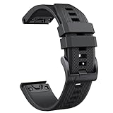 Quickfit 22mm für Garmin Fenix 5/5 Plus/6/6 Pro/8 47mm/7/7Pro/E 47mm, Quickfit Armband 22mm für Garmin Epix 2, Instinct/Instinct 2, Forerunner 935/945/955/745, Approach S60/S62, Descent G1(Schwarz)