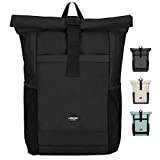 LARKSON Rolltop Rucksack Herren & Damen Groß Schwarz - No 2 - Daypack für Schule, Uni, Fahrrad - 16 Zoll Laptop Fach für Arbeit - Nachhaltig - Anti-Diebstahl - Wasserabweisend