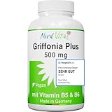 Nord Vital® Griffonia Plus - 500 mg Griffoniasamen mit natürlichem 5-HTP - Vitamine B5 und B6 - Serotonin Vorstufe - deutsche Produktion - Vegan