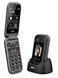 TTfone TT970 Whatsapp 4G Touchscreen Senior Big Button Flip Handy - mit 8MP Kamera und Hörgerät kompatibel und Notfallhilfe-Taste (Solo)