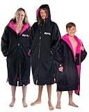 Dryrobe Fortschrittliche Langarm-Wickeljacke (UK, Alpha, S, Regular, Regular, Schwarz/Rosa)