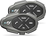 Interphone Tour - Doppelpack - Bluetooth-Kommunikationssystem für Motorräder - Bis zu 4 Reiters, 1,5Km Reichweite - 25 Std Sprechzeit Fastcharge - Radio - GPS - MP3 - Waterproof IP68