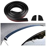 Goviox Auto Heckspoiler, 1,5 M/4.9ft Universal Heckspoiler Auto Gummi Hintere Kofferraumspoiler, Autodach Spoiler Lippe Streifen, Spoiler Aufkleber für Viele Fahrzeuge (Schwarz)