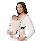 Momcozy Babytrage - Ergonomisch, gemütlich und leichtgewichtig, geeignet für 3-20 kg, einfach anzulegen, ideal für freihändiges Elterndasein, Khaki