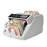 Safescan 2465-S Geldzählmaschine, Wertzählung für gemischte EUR-Banknoten - Banknotenzähler mit 7-facher Echtheitsprüfung - zählt sortierte Banknoten aller Währungen