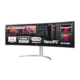 LG Electronics 49WQ95X-W.AEU IPS 32:9 UltraWide Monitor 49" (124,46 cm), QHD Wide 1440p, Curved IPS Aktiv Matrix mit White LED Backlight, Anti-Glare, Weiß