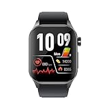 Knauermann PRO 3 (2024) Schwarz - Gesundheitsuhr Smartwatch mit Telefoniefunktion - EKG + HRV und SOS Funktion - AMOLED Display- BT Bluetooth - Schlafapnoe - Silikonband Schwarz, 14-24