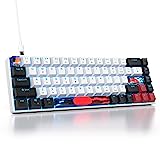 SOLIDEE mechanische Gaming Tastatur 65 Prozent,68 Tasten mit Lineare rote Schalter,kabelgebundene mechanische Tastatur mit LED-Hintergrundbeleuchtung,kompakte Tastatur,PS5/PS4/Xbox(68 Black_White)