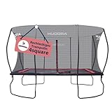 HUDORA Trampolin 4square - 244x366/215x305cm großes, rechteckiges Outdoor Trampolin - Rechteckiges Sporttrampolin für bis zu 120kg - Familien-Trampolin mit hoher Sprungkraft - Qualitäts-Trampolin