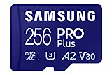 Samsung PRO Plus microSD-Karte + SD-Adapter, 256 GB, Für Mobile Gaming auf Smartphones, Tablets und Handheld Konsolen, UHS-I U3, Full HD & 4K UHD, 180 MB/s Lesen, 130 MB/s Schreiben, MB-MD256SA/EU