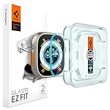 Spigen Glas.tR EZ Fit Schutzfolie kompatibel mit Apple Watch Ultra 2/1, 49mm, 2 Stück, Kratzfest, 9H Härte Folie