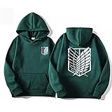 zhedu Anime Attack on Titan AOT Merch Scout Regiment Bedruckte Hoodies Kapuzen-Sweatshirts Gemütliche Oberteile Pullover (XXL,Color 04)