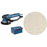 Bosch Professional Exzenterschleifer GET 75-150 (Schleifteller-Ø: 150 mm, in L-BOXX) + 5x Expert M480 Schleifnetz (für Hartholz, Farbe auf Holz, Ø 150 mm, Körnung 80)