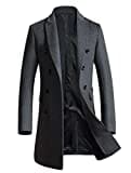 Vogstyle Herren Warme Wolle Coat Wintermantel Jacke Herrenmantel, M, Grau